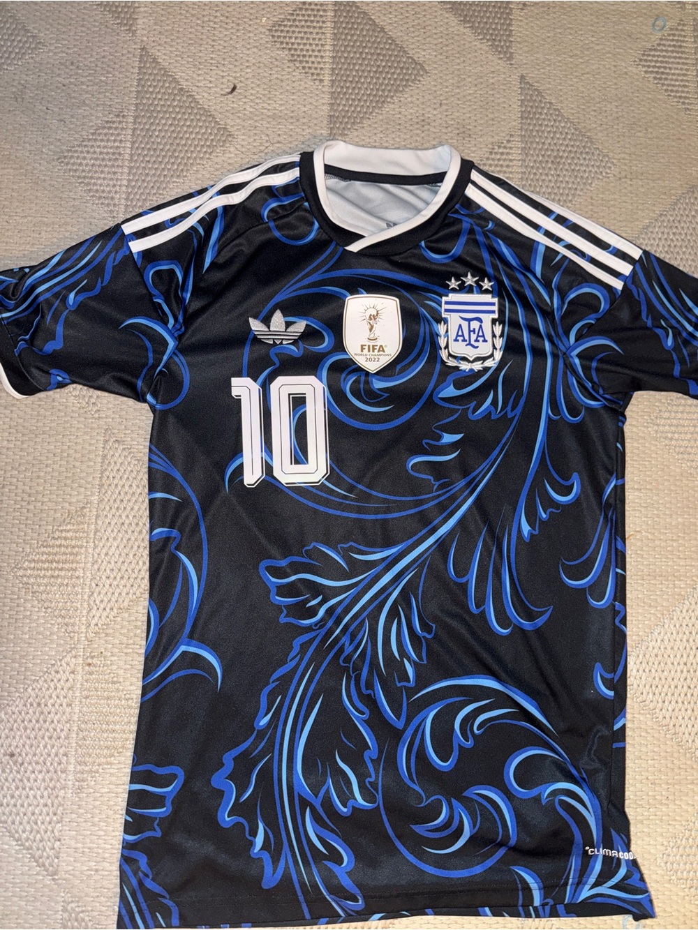 adidas Argentina Black & Blue Football Jersey - Number 10
